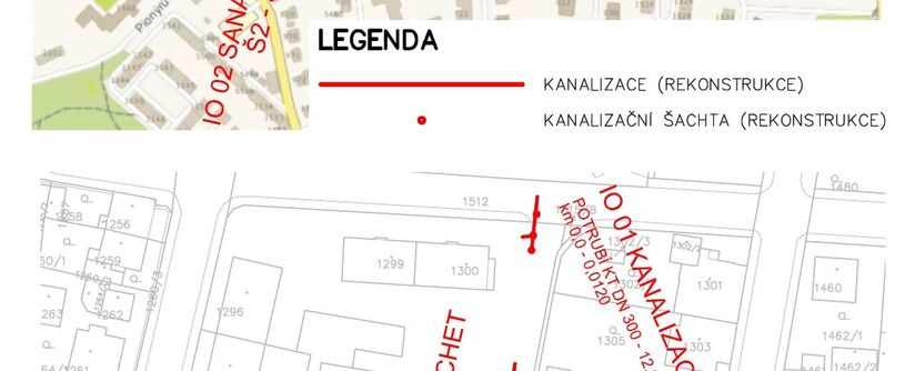 Kadaň, Dvořákova, rekonstrukce kanalizace