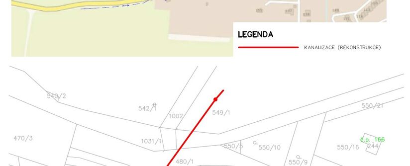 Lužice, u hřiště, rekonstrukce kanalizace