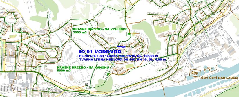 Ústí nad Labem, Obvodová, rekonstrukce vodovodu