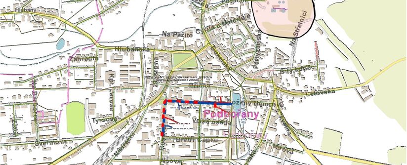 Podbořany, Bedřicha Smetany, Husova - rekonstrukce kanalizace a vodovodu