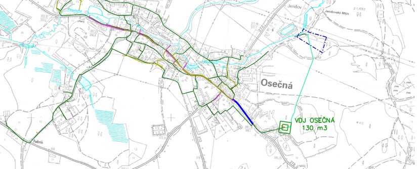 Osečná, Českodubská – rekonstrukce vodovodu