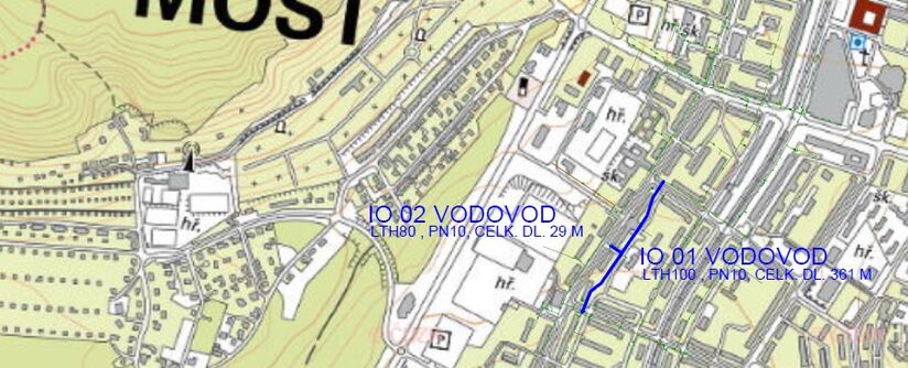 Most, Zdeňka Fibicha, Za Severkou - rekonstrukce vodovodu