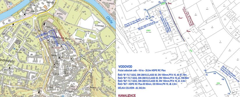 Žatec, J. Hory, nám. 5. května - rekonstrukce kanalizace a vodovodu