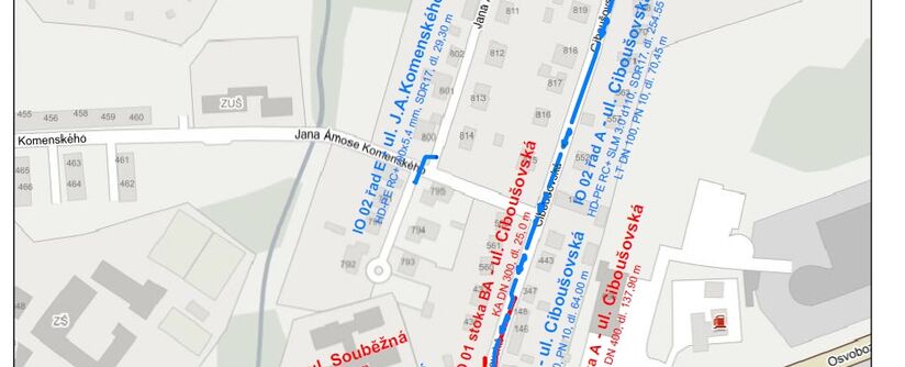 Klášterec n. O. – Ciboušovská, Souběžná - rekonstrukce kanalizace a vodovodu