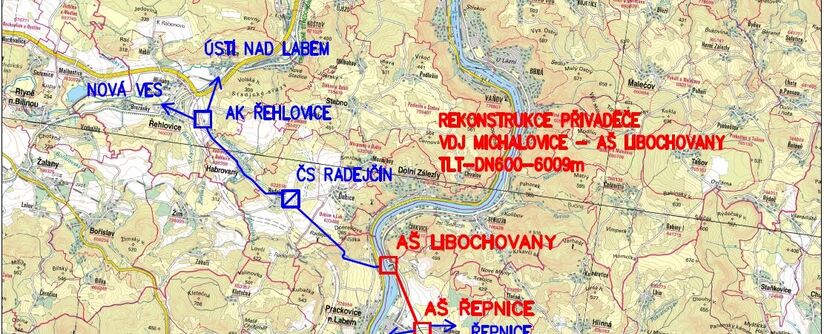 VDJ Michalovice - AŠ Libochovany – rekonstrukce přivaděče