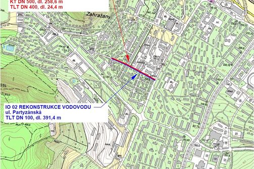 Most, Partyzánská – rekonstrukce kanalizace a vodovodu