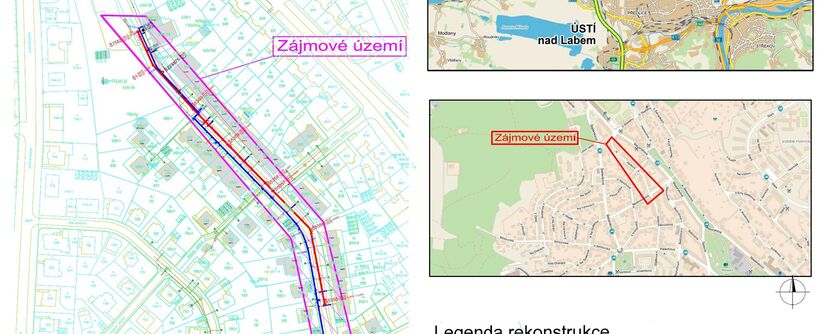 Ústí n. L., Alešova - rekonstrukce kanalizace a vodovodu