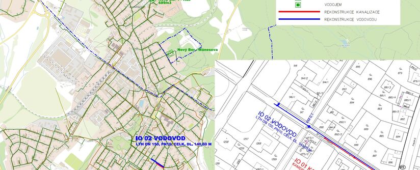 Nový Bor, Bratří Čapků – rekonstrukce kanalizace a vodovodu