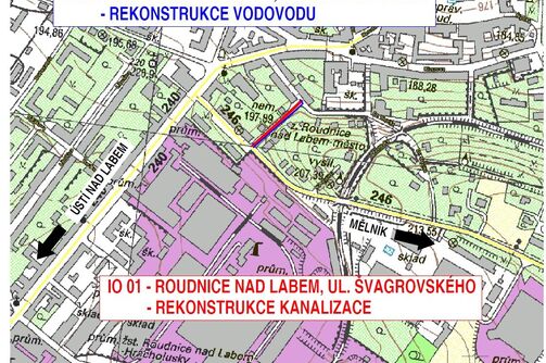 Roudnice n. L., Švagrovského - rekonstrukce kanalizace a vodovodu
