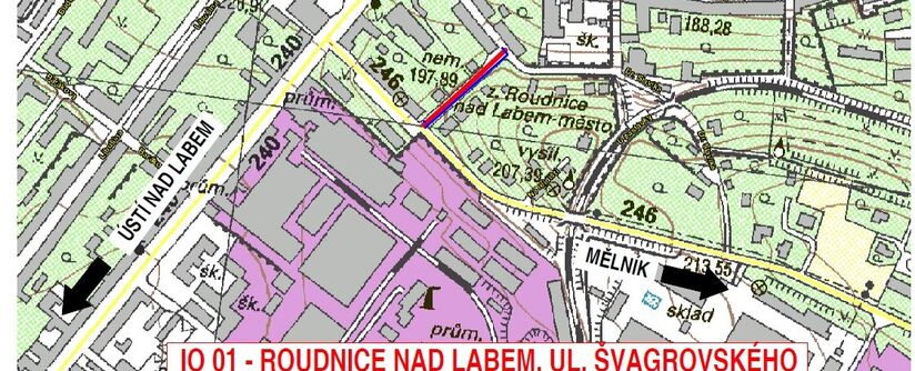 Roudnice n. L., Švagrovského - rekonstrukce kanalizace a vodovodu
