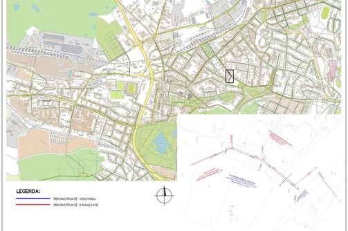 Teplice, Vrchlického, II. a III. etapa rekonstrukce kanalizace a vodovodu a vodovodu