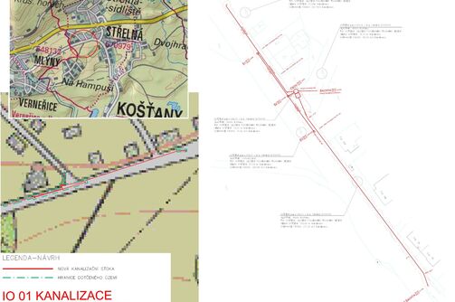 Košťany, Střelná, odstranění výusti TP 44