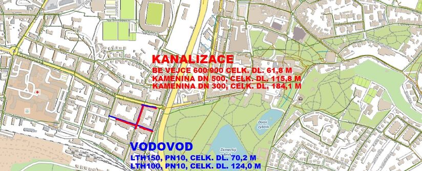 Teplice, Ruská, Mostecká, Duchcovská – rekonstrukce kanalizace a vodovodu
