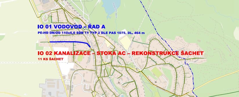 Doksy, Jiráskova – rekonstrukce vodovodu a kanalizace