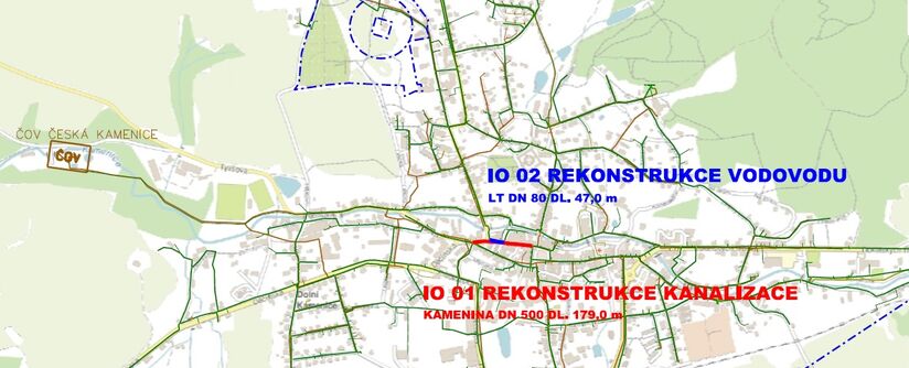 Česká Kamenice, Smetanova – rekonstrukce kanalizace a vodovodu