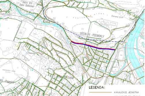 Děčín, Teplická – rekonstrukce kanalizace a vodovodu
