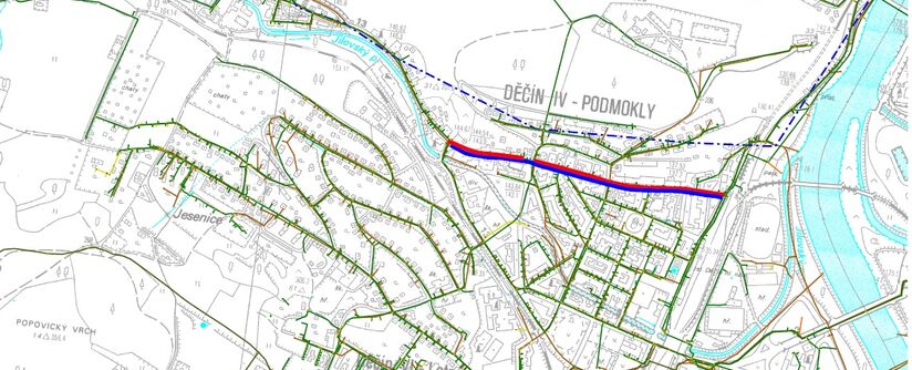 Děčín, Teplická – rekonstrukce kanalizace a vodovodu