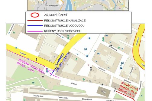 Děčín, Křížová – rekonstrukce vodovodu a kanalizace