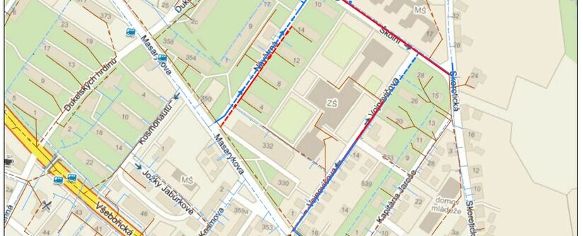 Ústí nad Labem, Vojnovičova, Návětrná, Školní – rekonstrukce kanalizace a vodovodu