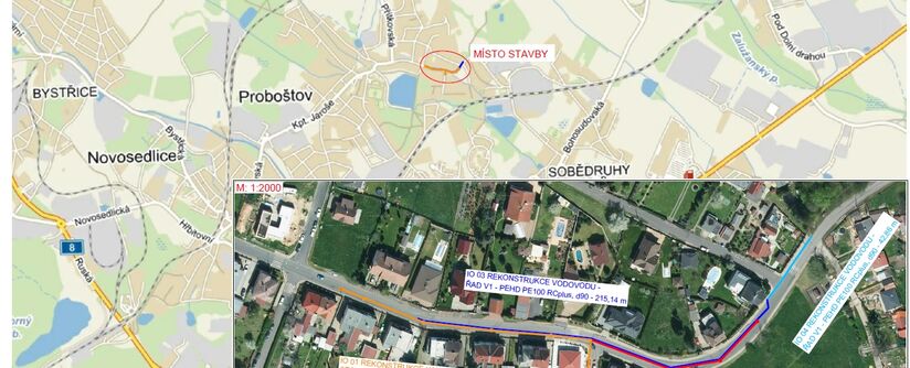 Proboštov, Sobědružská – rekonstrukce vodovodu, kanalizace a odstranění výusti TP63