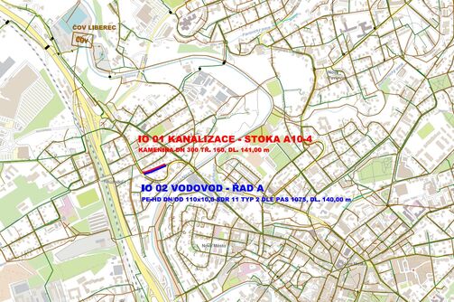 Liberec, Hokešova – rekonstrukce kanalizace a vodovodu