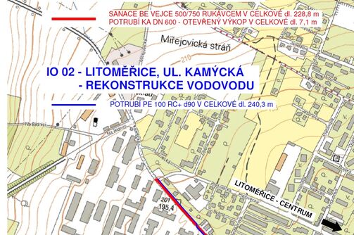 Litoměřice, ul. Kamýcká – rekonstrukce kanalizace a vodovodu