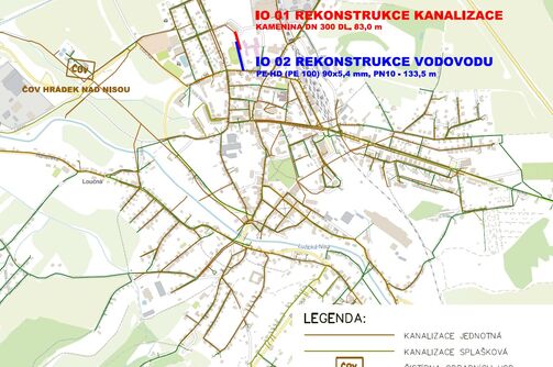 Hrádek nad Nisou, Komenského - rekonstrukce vodovodu a kanalizace