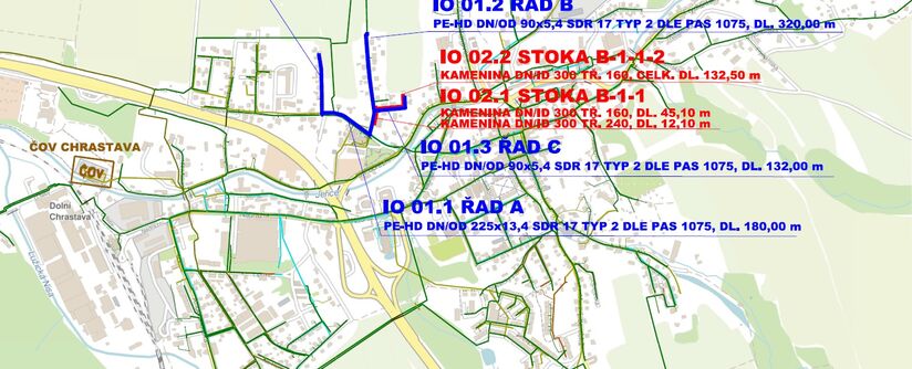 Chrastava, Bílokostelecká – rekonstrukce vodovodu a kanalizace - I. etapa