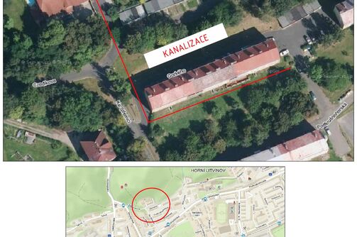 Litvínov, Gorkého, k č.p.281 – rekonstrukce kanalizace