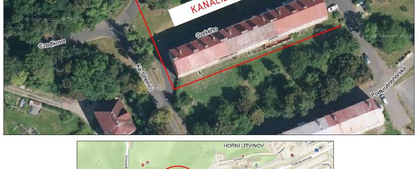 Litvínov, Gorkého, k č.p.281 – rekonstrukce kanalizace