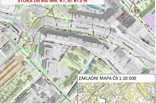 Chomutov, Karolíny Světlé, rekonstrukce kanalizace a vodovodu