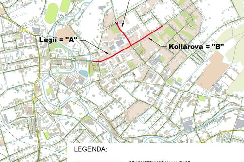 Varnsdorf, ul. Kollárova, Východní, Legií – rekonstrukce kanalizace a vodovodu