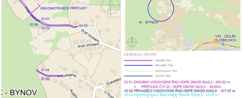 Děčín – náhrada zdrojů Bynov VP, Nová Ves a Bynov SP