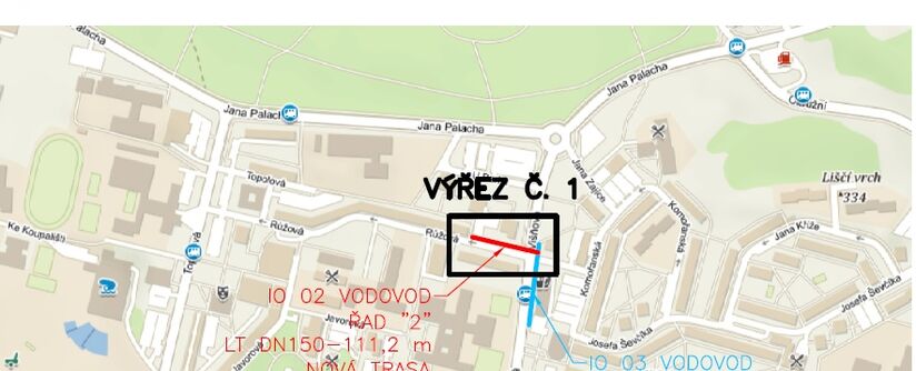Most, Višňová, Růžová – rekonstrukce vodovodu