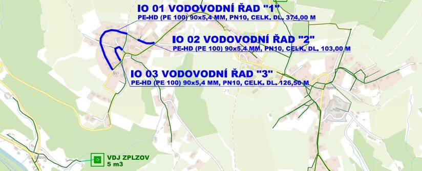 Železný Brod, Bzí, III. etapa – rekonstrukce vodovodu