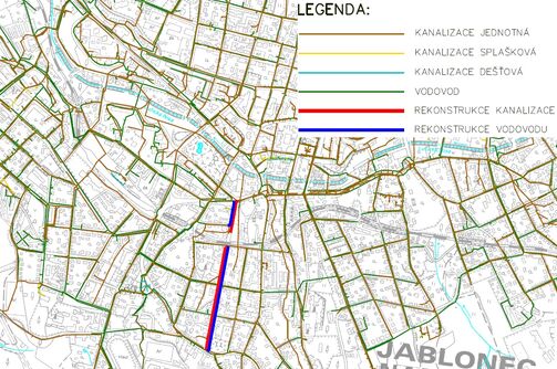 Jablonec nad Nisou, ul. V Aleji - rekonstrukce vodovodu a kanalizace