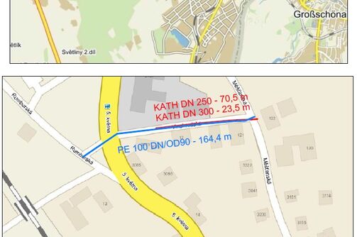 Varnsdorf, Vinohradská, Na Haldách – rekonstrukce vodovodu a kanalizace