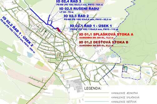 Cvikov, Smetanova, Lesní, V Zátiší - rekonstrukce vodovodu a kanalizace