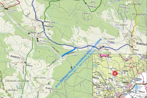 Boleboř, Orasín, svodný řad Svahová - rekonstrukce