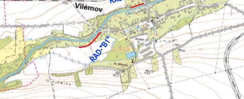 Vilémov, za ZŠ, u hřiště - rekonstrukce vodovodu