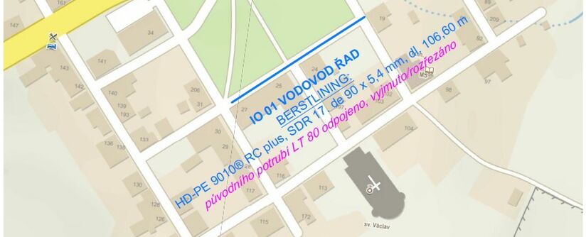 Výsluní č.p. 27 - 19 - rekonstrukce vodovodu