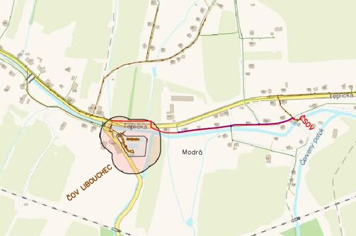 Jílové, Modrá – odstranění výusti DC 58 a rekonstrukce vodovodu