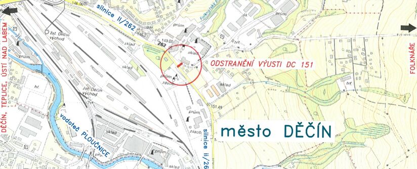 Děčín – odstranění výusti DC151