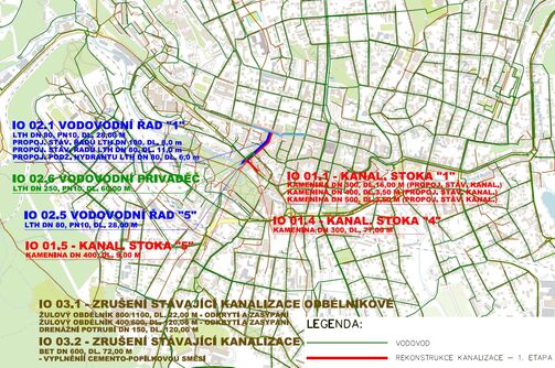 Jablonec n.N., Liberecká, Generála Mrázka, Poštovní - rekonstrukce kanalizace a vodovodu