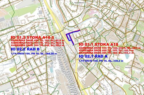 Liberec, Vaňurova, Anenská, Františkovská - rekonstrukce kanalizace a vodovodu