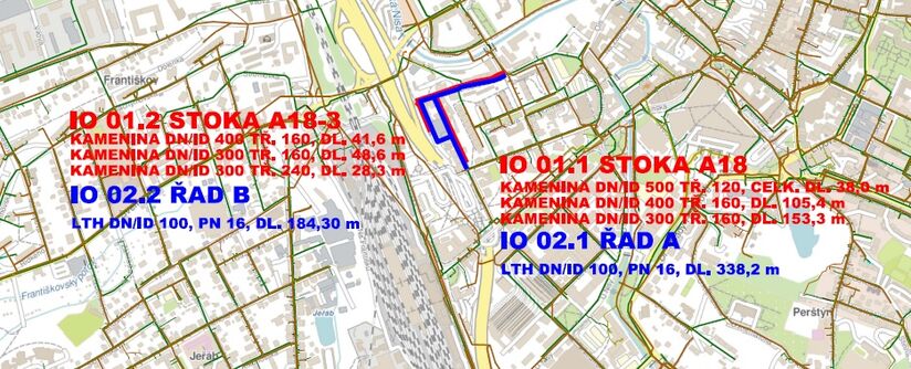 Liberec, Vaňurova, Anenská, Františkovská - rekonstrukce kanalizace a vodovodu