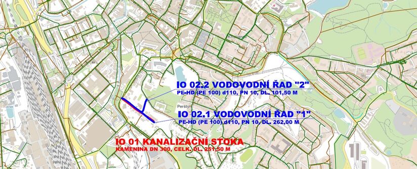 Liberec, U Opatrovny - rekonstrukce kanalizace a vodovodu