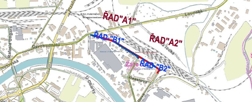 Žatec, Purkyněho - rekonstrukce kanalizace a vodovodu