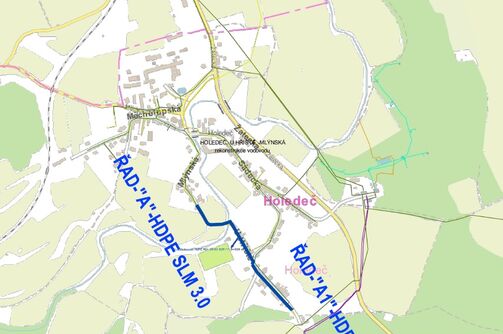 Holedeč, U Hřiště, Mlýnská - rekonstrukce vodovodu