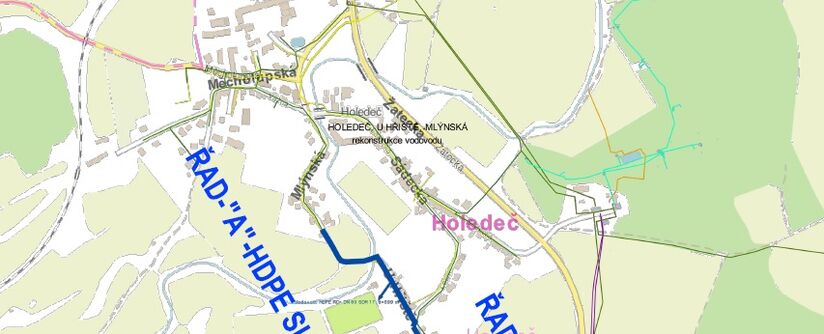 Holedeč, U Hřiště, Mlýnská - rekonstrukce vodovodu